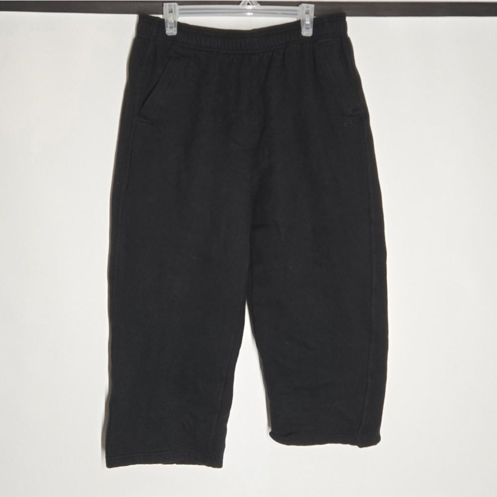 Layer 8 Black Cropped Sweatpants with Elastic Waistband